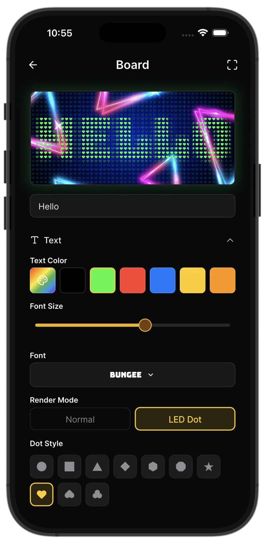 LED Banner Text & Color Editor